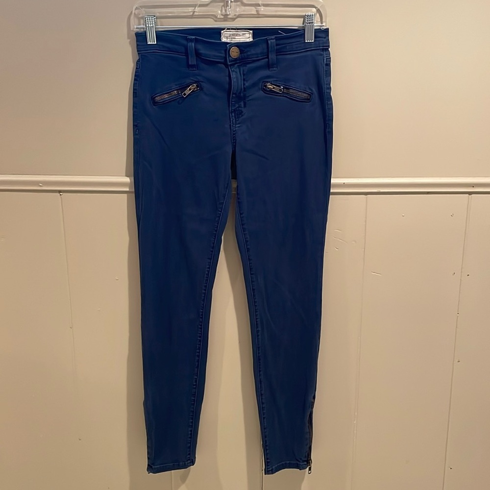 Current/Elliot The SoHo Zip Stiletto Blue Skinny Jeans
